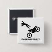 Motorfiets Mijn eigen stunts Vierkante Button 5,1 Cm (Voorkant /achterkant)