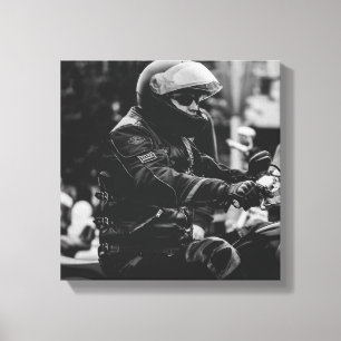 Motorfiets Motor Motorrijders Rijden Rijder Detail Canvas Afdruk