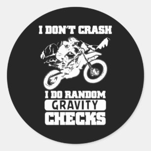 Motorfiets Motorcross Vuilfiets Ik Niet Crash Ronde Sticker