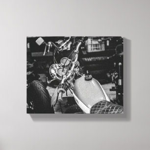 Motorfiets motorfiets, fietser, inferiedoek canvas afdruk