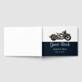  motorfiets Navy Modern Wedding Gastenboek (Volledig)