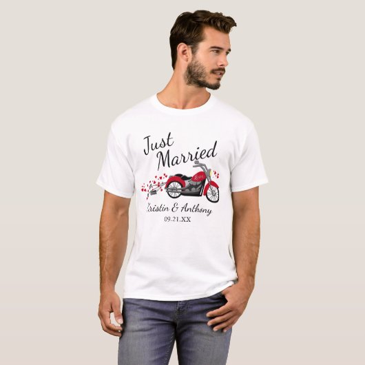 Motorfiets net getrouwd t-shirt (Voorkant volledig)