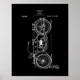 Motorfiets octrooi kunstposter Vintage motorfiet Poster