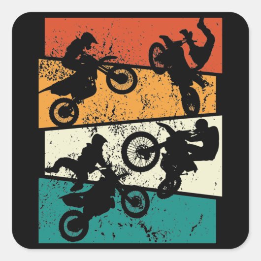 Motorfiets -off-Road Enduro Vierkante Sticker (Voorkant)