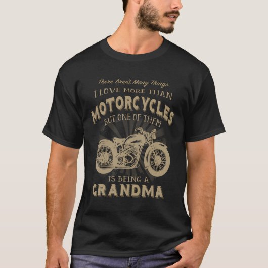 Motorfiets Oma Funny Biker Granny Biki T-shirt (Voorkant)