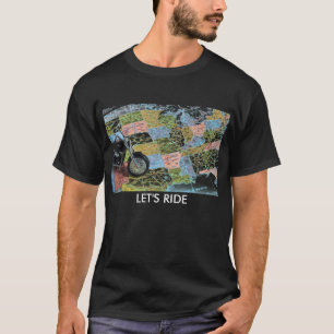Motorfiets op Kaart van de Verenigde Staten, LET'S T-shirt