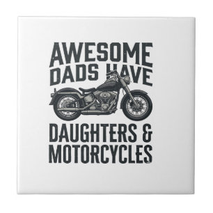 Motorfiets Papa Dochters Citaat Vintage Vector Des Tegeltje