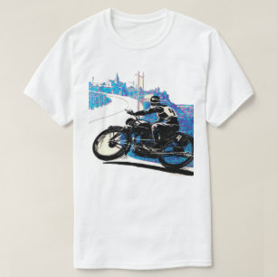 motorfiets race - Blauw T-shirt
