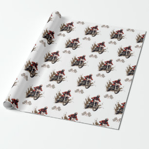 Motorfiets Red Dirt Bike Verjaardag Wrapping Paper Cadeaupapier