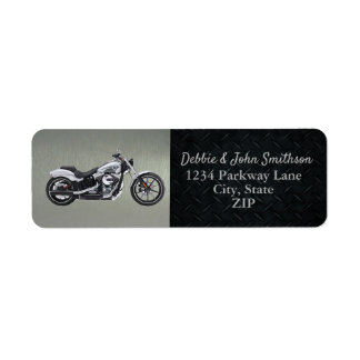 Motorfiets retouradres Zwart Zilver Mannen Etiket