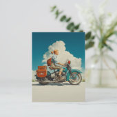  motorfiets roadtrip avontuur briefkaart (Staand voorkant)