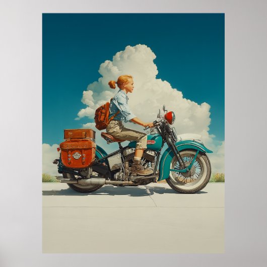  motorfiets roadtrip avontuur poster (Voorkant)