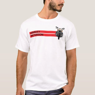 MOTORFIETS RODE STREPEN gepersonaliseerd T-shirt