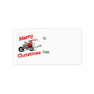 Motorfiets Santa Gift Labels