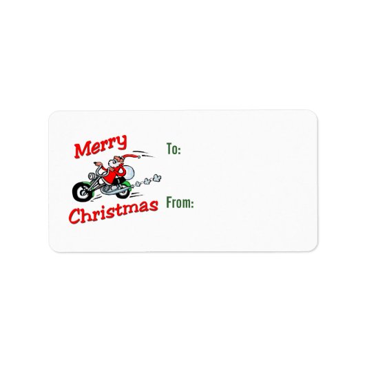Motorfiets Santa Gift Labels (Voorkant)