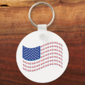 Motorfiets-schaduw-vlag-golf Sleutelhanger (Voorkant)