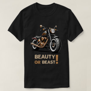 Motorfiets schoonheid of beest t-shirt