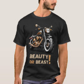 Motorfiets schoonheid of beest t-shirt (Voorkant)