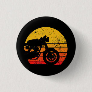 Motorfiets Shirt Retro T-shirt voor Cafe Ra Ronde Button 3,2 Cm