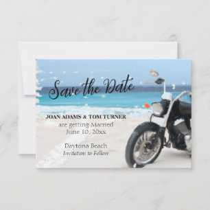 Motorfiets Strand 3.5" x 5" Platte Save The Date K