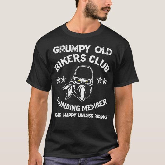 Motorfiets T shirt Grumpy Old bikers Club (Voorkant)
