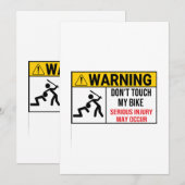 Motorfiets Tik niet op Mijn waarschuwing Tik niet  Kaart (Voorkant / Achterkant)