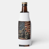Motorfiets USA Flag Retro Biker Flesjeskoeler (Fles Voorkant)