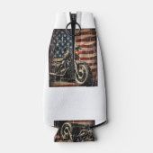 Motorfiets USA Flag Retro Biker Flesjeskoeler (Achterkant)