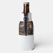 Motorfiets USA Flag Retro Biker Flesjeskoeler (Fles Achterkant)