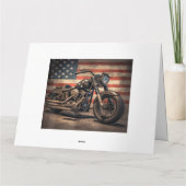 Motorfiets USA Flag Retro Biker Kaart (Achterkant)