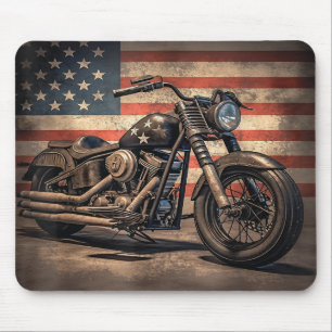 Motorfiets USA Flag Retro Biker Muismat