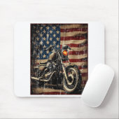 Motorfiets USA Flag Retro Biker Muismat (Met muis)
