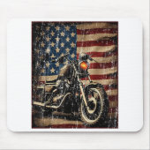 Motorfiets USA Flag Retro Biker Muismat (Voorkant)