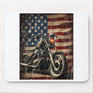 Motorfiets USA Flag Retro Biker Muismat