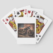 Motorfiets USA Flag Retro Biker Pokerkaarten (Achterkant)