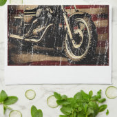 Motorfiets USA Flag Retro Biker Theedoek (Gevouwen)