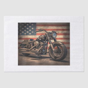 Motorfiets USA Flag Retro Biker Tissuepapier