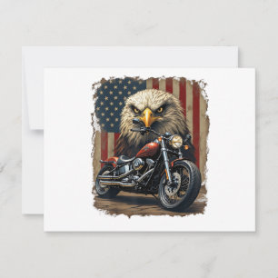 Motorfiets USA Vlag Retro Biker Chopper Bedankkaart