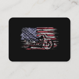 Motorfiets USA Vlag Retro Biker, Motorfiets Visitekaartje