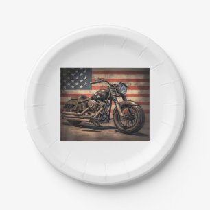 Motorfiets USA Vlag Retro Biker Papieren Bordje