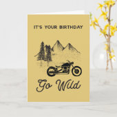 Motorfiets Verjaardag Go Wild  look Kaart (Gele Bloem)