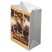 Motorfiets Verjaardag Medium Cadeauzakje (Voorkant Gekanteld)