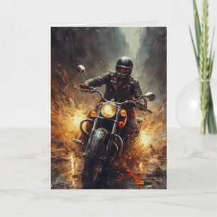 MOTORFIETS VERJAARDAG OVERSIZED WENSKAART BEDANKKAART