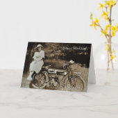 motorfiets verjaardagskaart kaart (Gele Bloem)