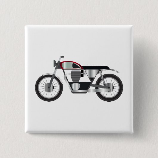 Motorfiets Vierkante Button 5,1 Cm (Voorkant)