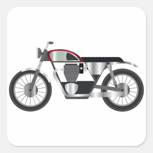 Motorfiets Vierkante Sticker (Voorkant)