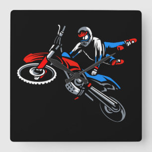 Motorfiets vierkante wandklok klok