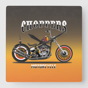Motorfiets vierkante wandklok klok