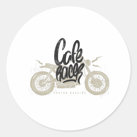  motorfiets voor caferacers ronde sticker (Voorkant)