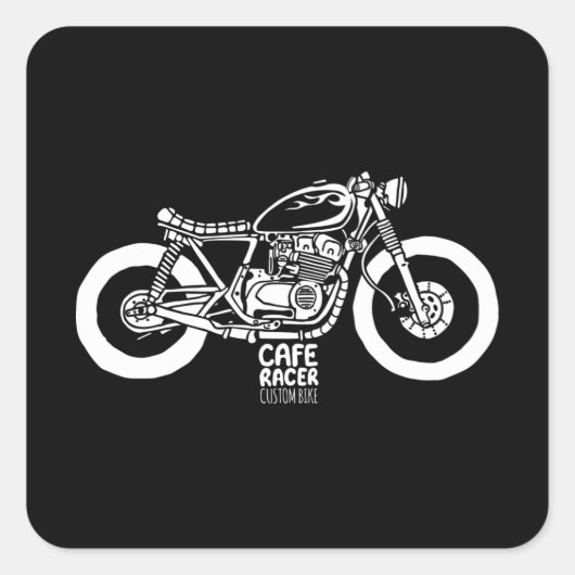  motorfiets voor caferacers vierkante sticker (Voorkant)